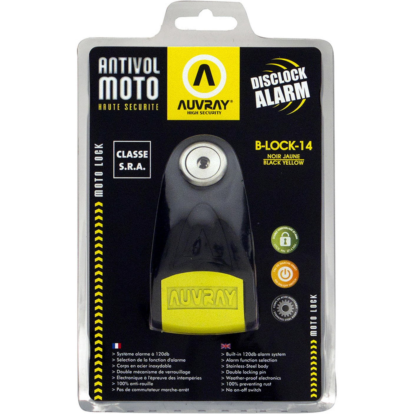 Antivol bloque disque alarme Noir