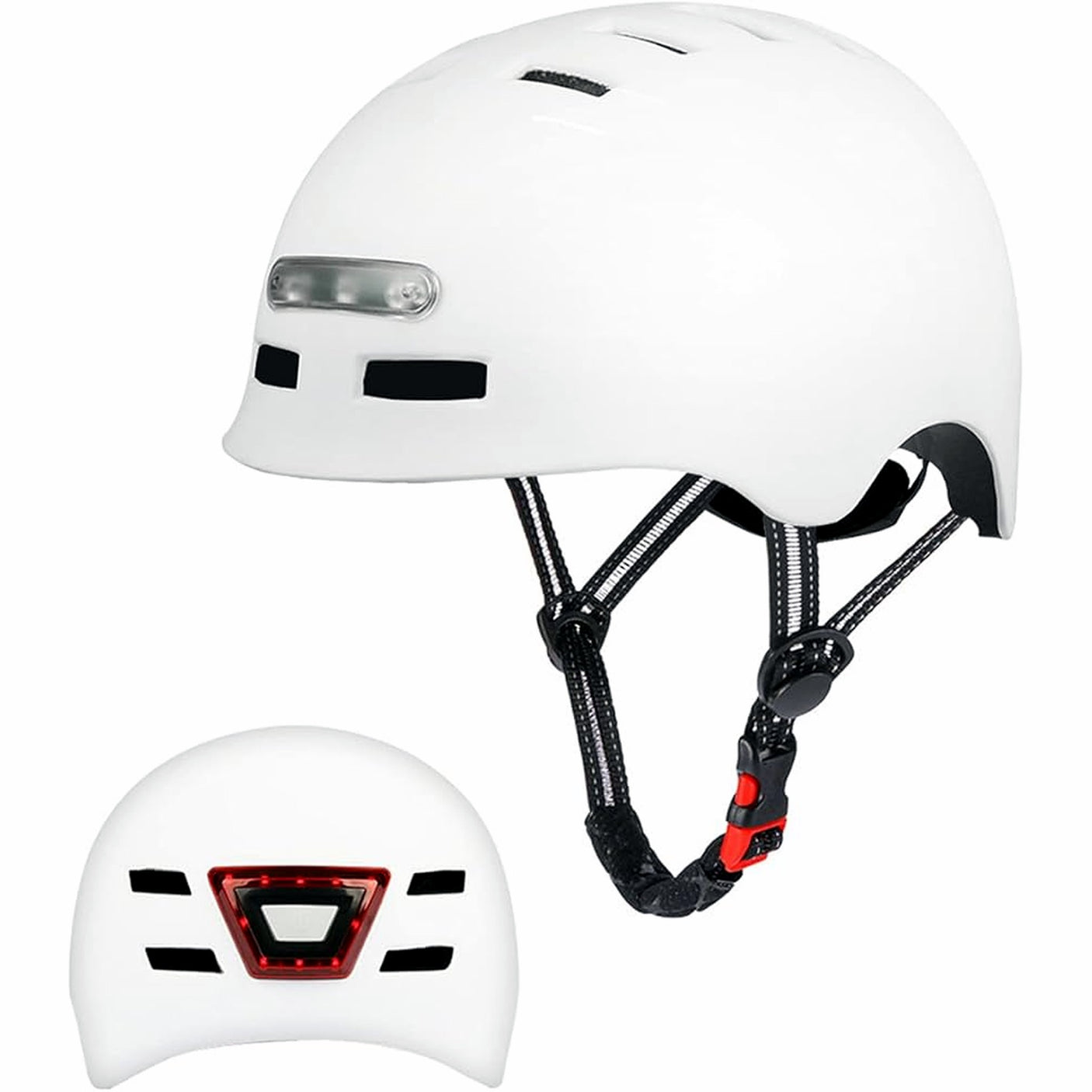 Casque trottinette blanc avec LED M
