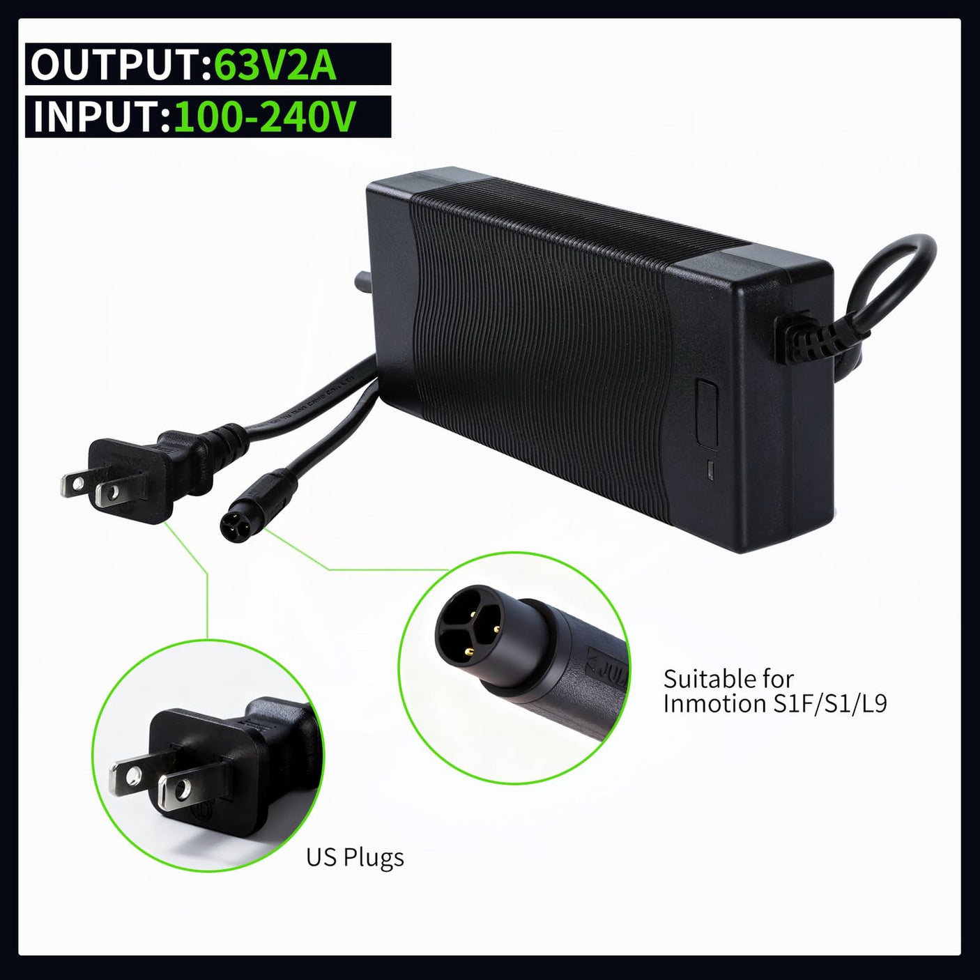 Chargeur 63V / 2A Inmotion S1/S1F