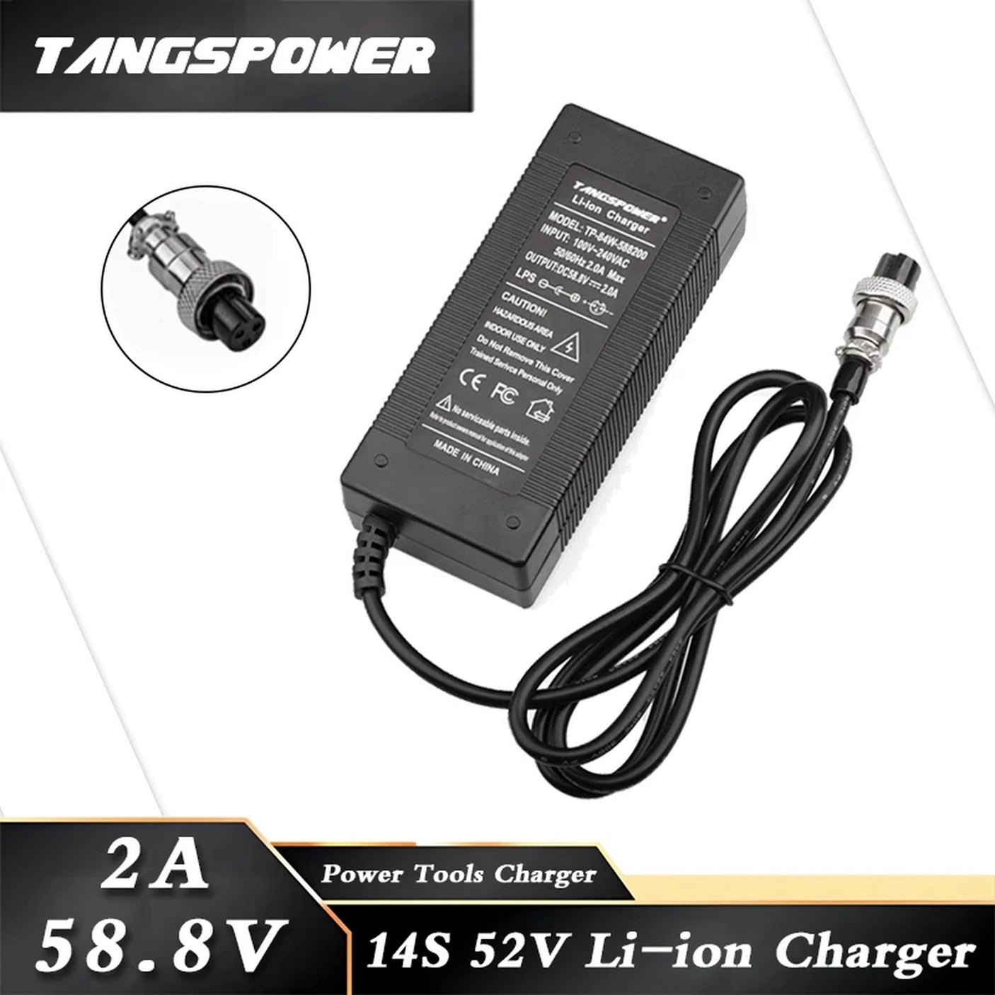 Chargeur rapide 52V-58V 5A prise GX16