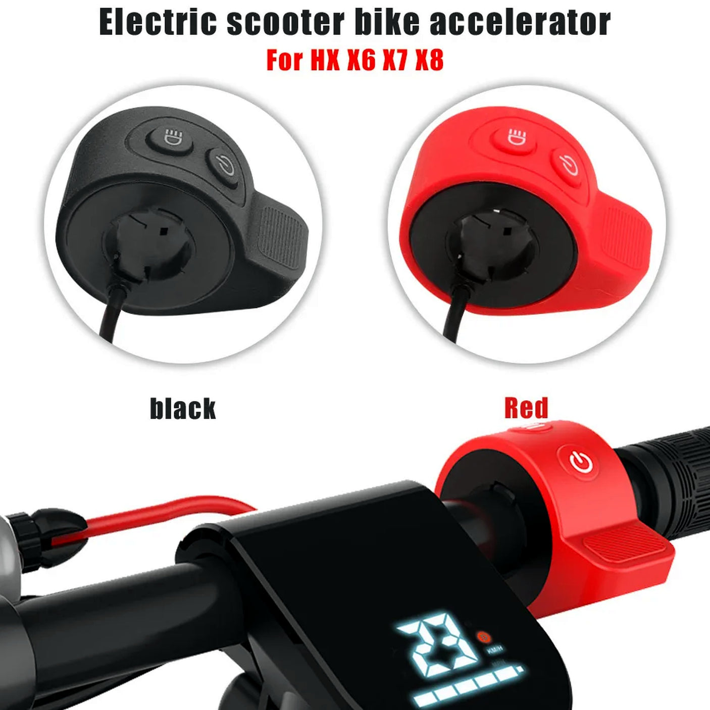 Gachette Accelerateur HX 7 - 3 Couleurs au Choix Noir