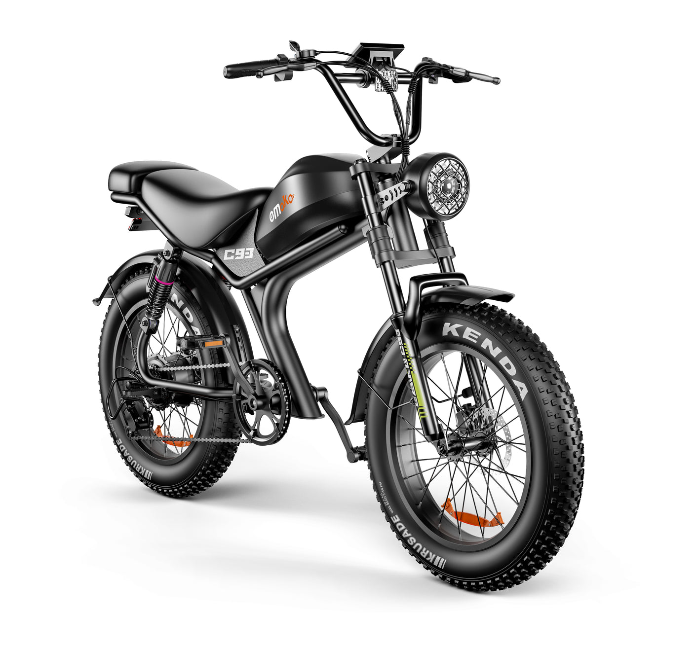Emoko C93 fat bike électrique design scrambler vue latérale