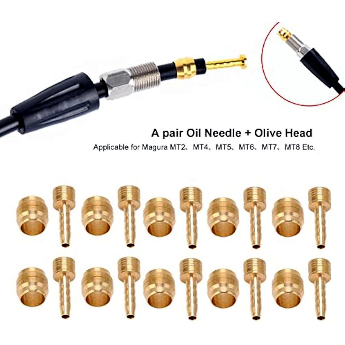 Olives et aiguilles freins hydrauliques NUTT (x10 sets)
