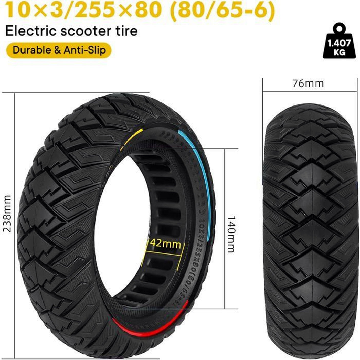 Pneu 10X3 pouces Voltek V8 KugooM4