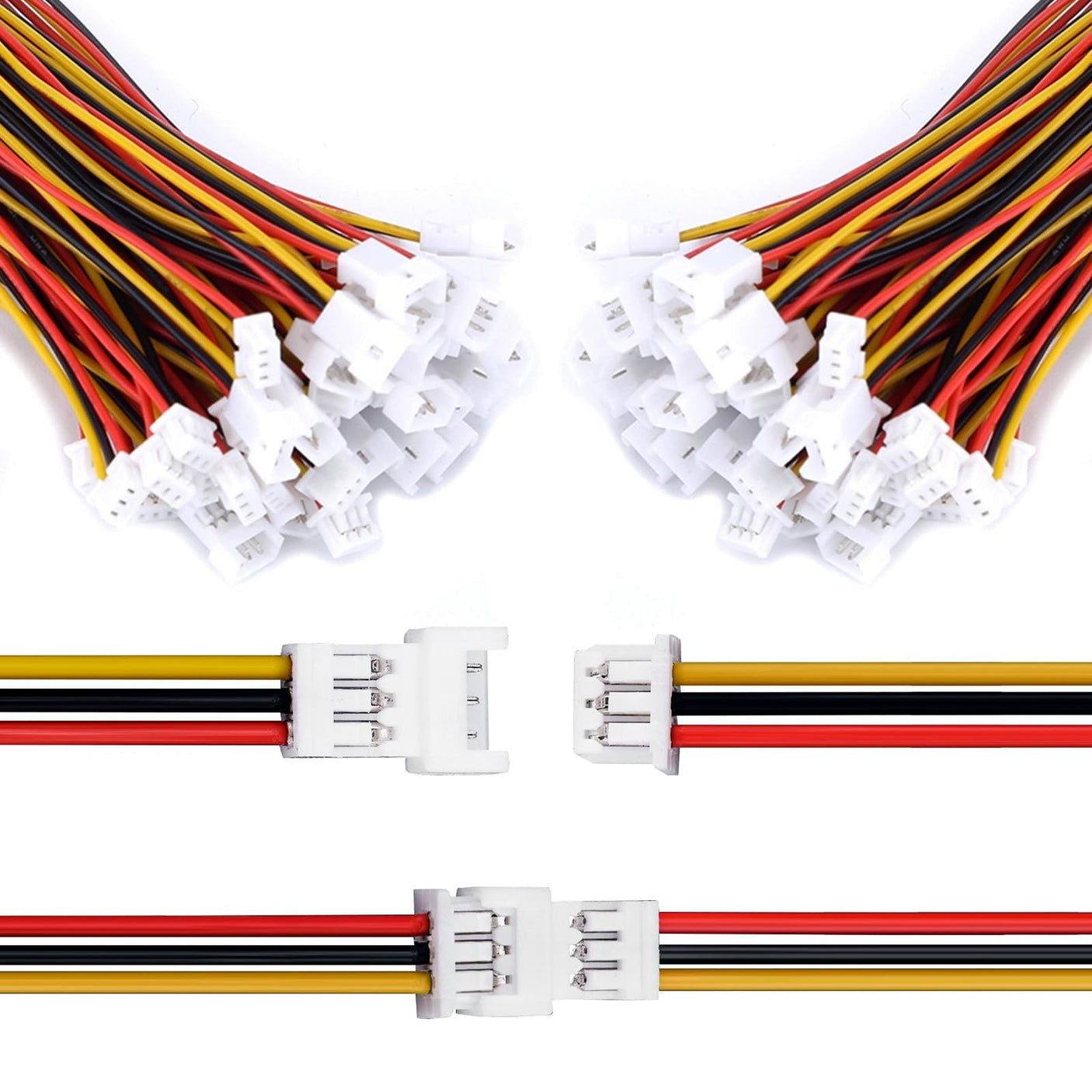 Prise JST 3 pin avec câble mâle x5