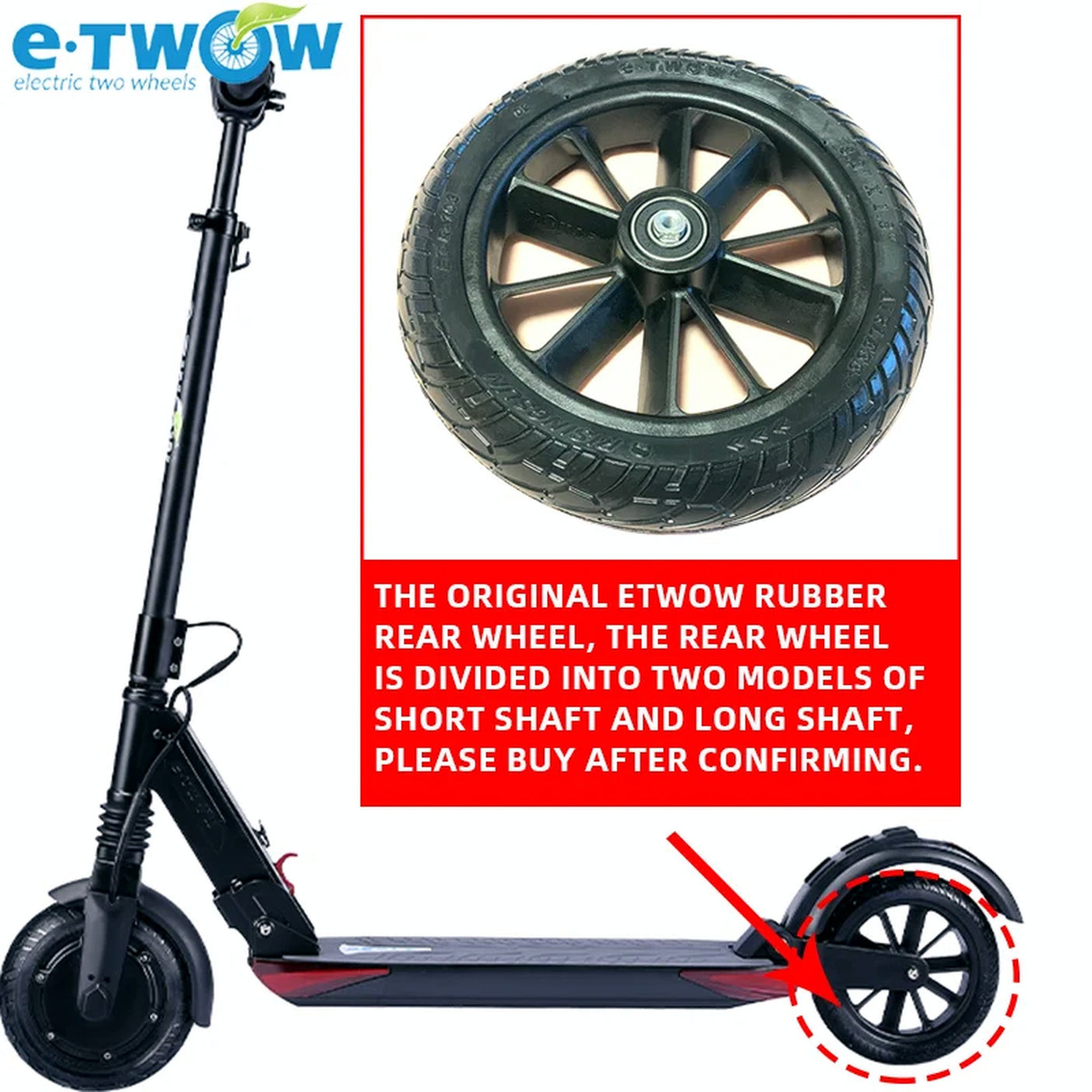 Roue arriere Etwow GT noir ou gris Noir