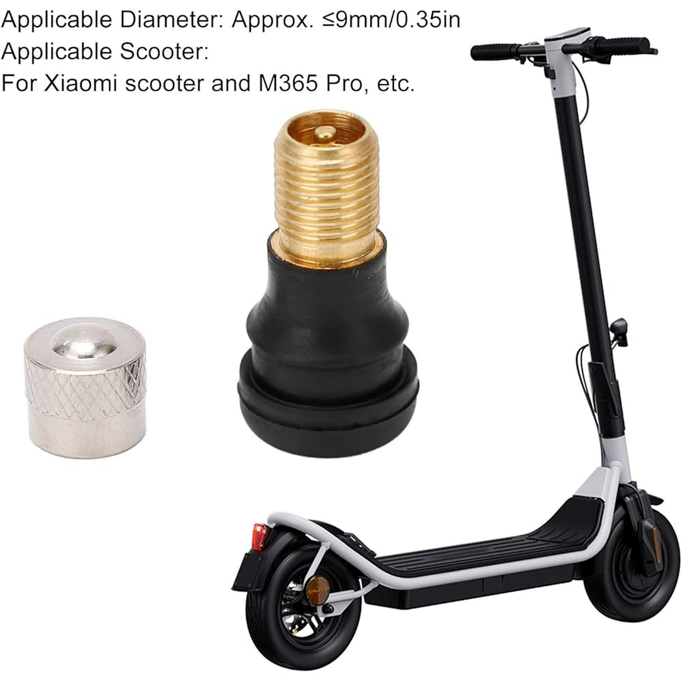 Valve tubeless Droite trottinette électrique