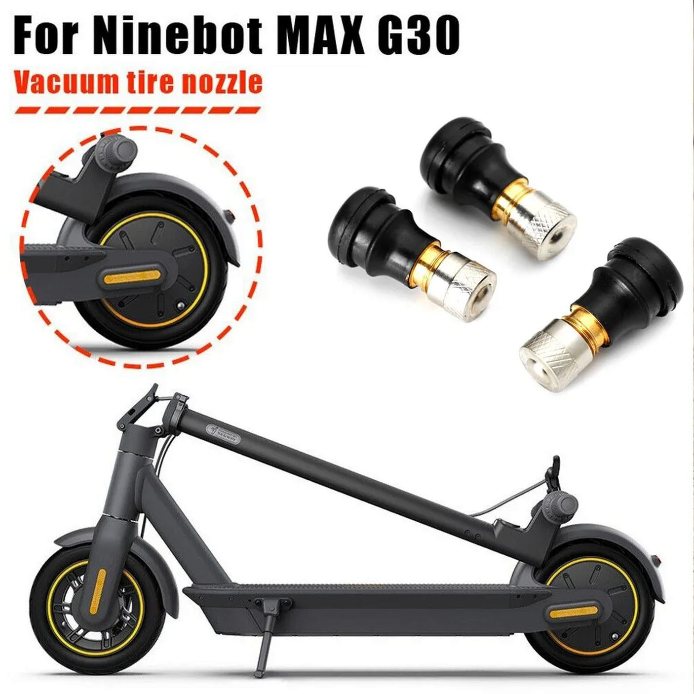 Valve tubeless Droite trottinette électrique