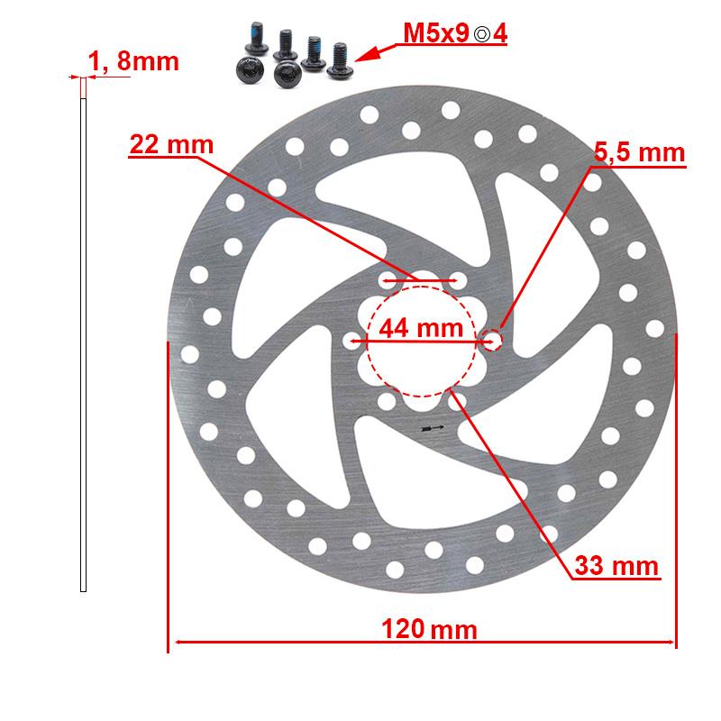 Disque de frein 120MM 6 trous