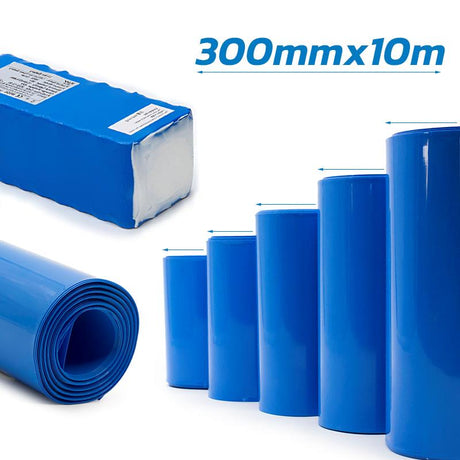 Gaine thermo rétractable batterie 100mm à 500mm Bobine 10m 300mm