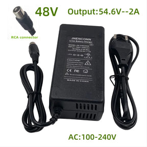 PACK Chargeur 48V ➡ 54.6V / 2A (connecteur RCA)