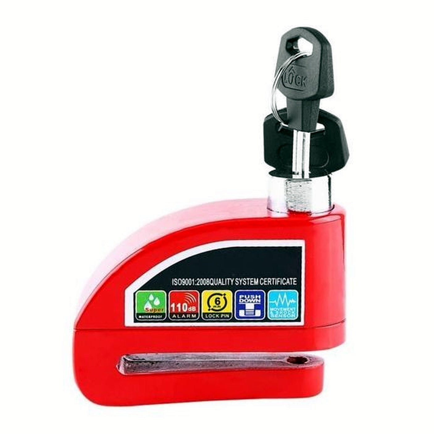 Antivol bloque disque alarme Rouge
