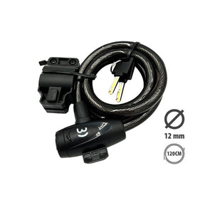 Antivol diam 12 long 1m20  clés + support