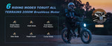 6 modes de conduite Emoko C93 — Single, Dual, Walk, Bike, Pedal Assist, Cruise
