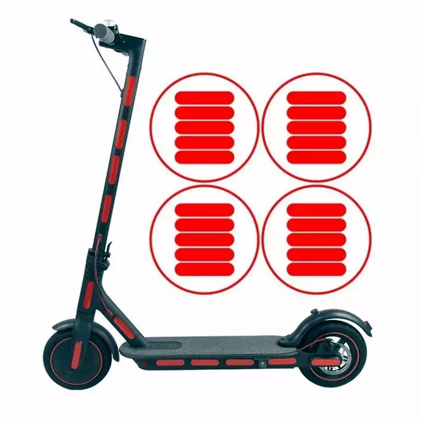 Autocollant réfléchissant Xiaomi Pro2 couleur rouge ou jaune Rouge