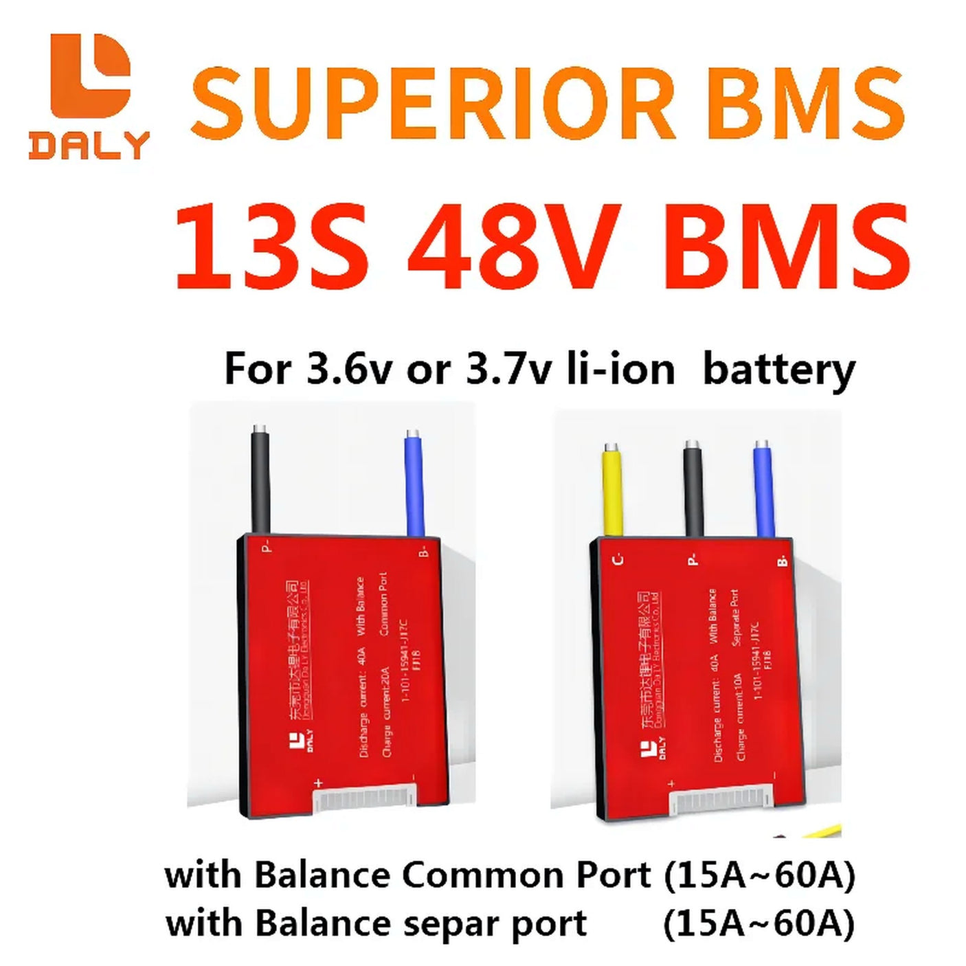 BMS Daly 48V 13S 40A