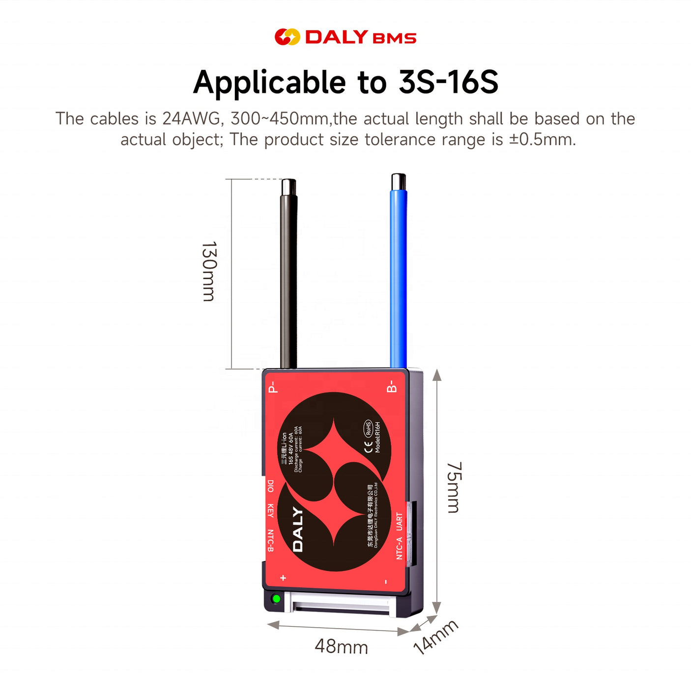 BMS Daly 60V 16S 60A
