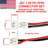 Câble prise JST 2 pin femelle x5pcs