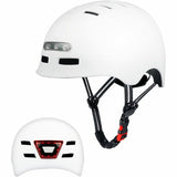 Casque trottinette blanc avec LED M