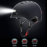 Casque trottinette noir avec LED L