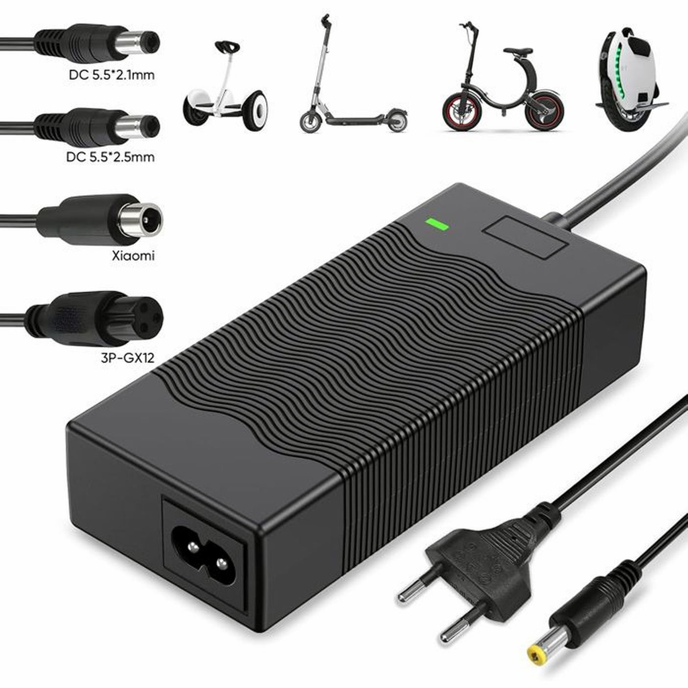 Chargeur 36V 42V 2A connecteur DC 5.5x2.1mm trottinette �lectrique
