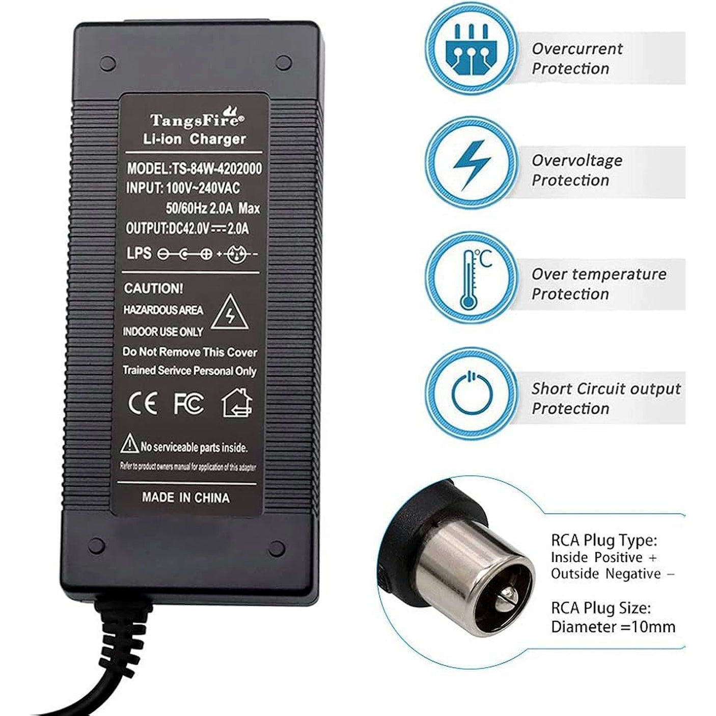 Chargeur 36V - 42V / 2A  Xiaomi (connecteur RCA)
