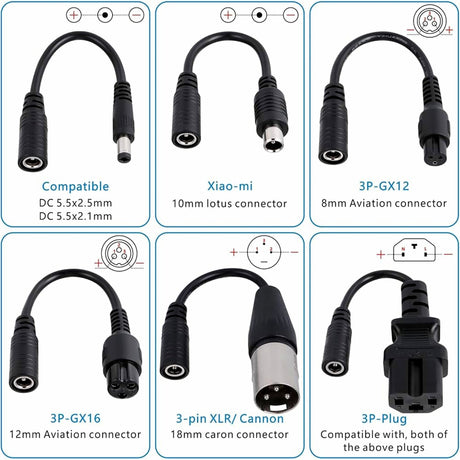 Chargeur 36V 42V 3A avec connecteur GX16-3p pour trottinette electrique