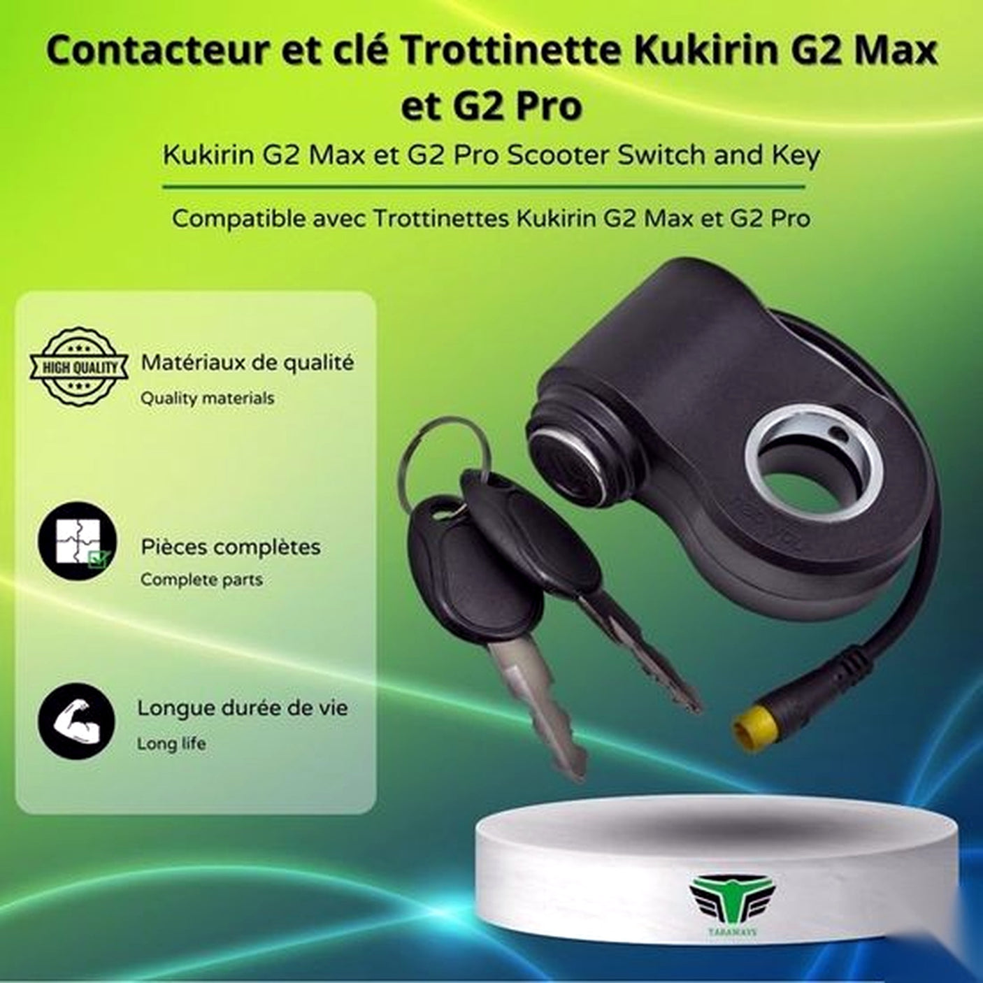 Gachette Accelerateur contacteur a clé Kukirin G2 Pro /G2 Max