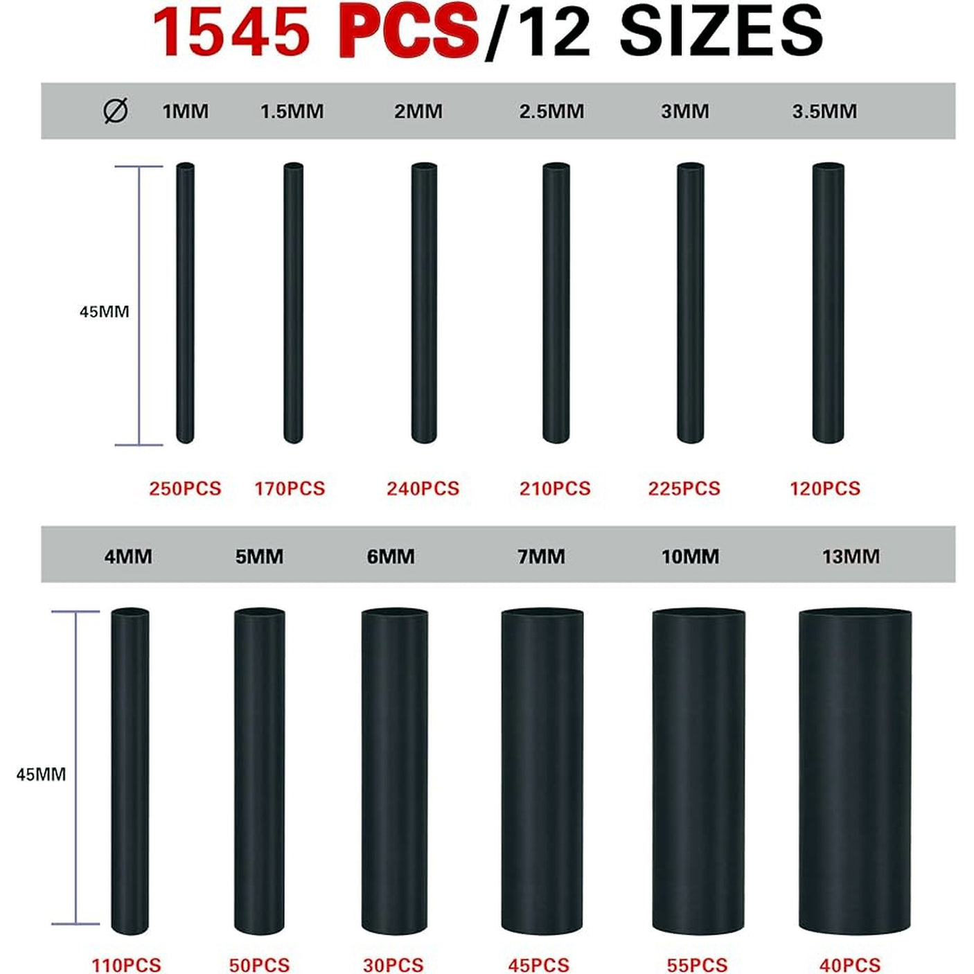 Gaine thermo rétractable batterie 100mm à 500mm Bobine 10m 100mm