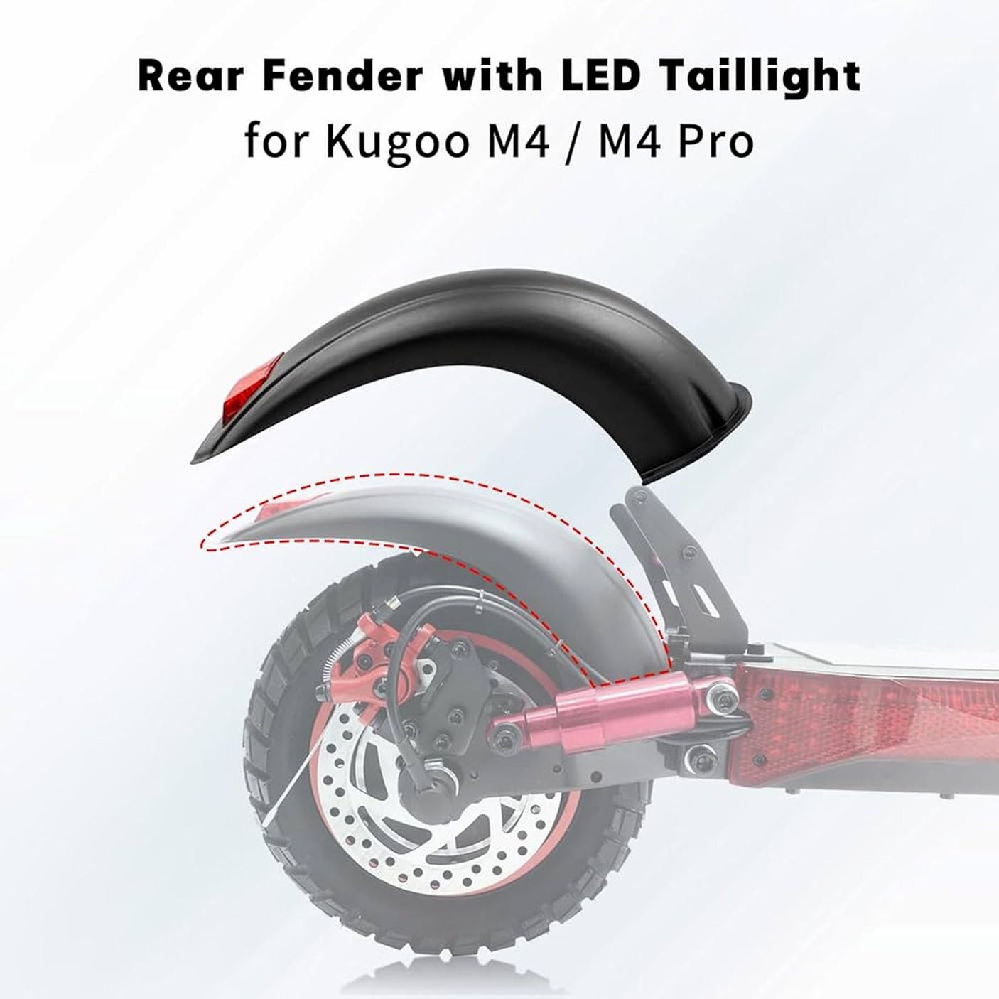 Garde boue arriere avec LED Kugoo M4