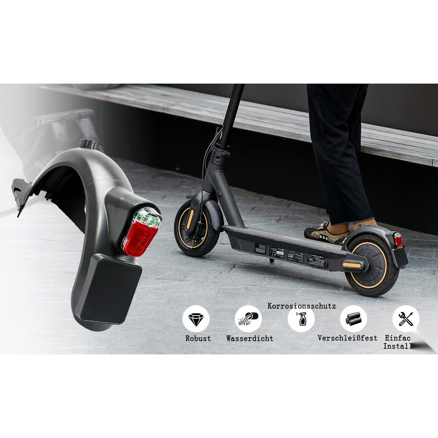 Garde boue arriere avec LED Ninebot F et D