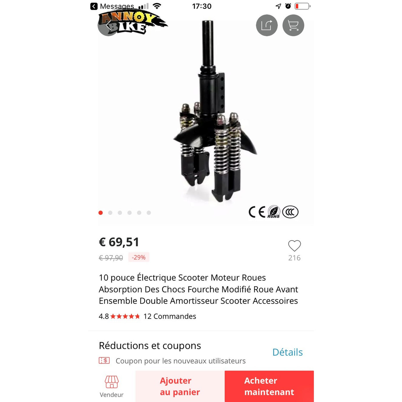Guide plastique suspension avant Speedway Mini4 Pro