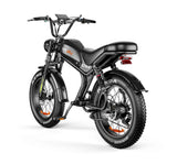 Emoko C93 vélo électrique 2000W vue 3/4 face, fat bike scrambler tout-terrain