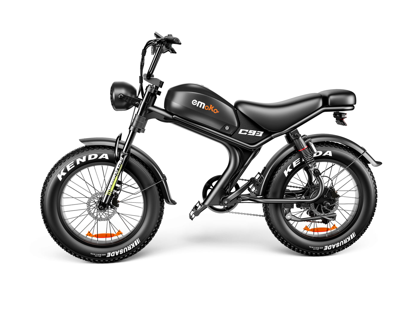 Emoko C93 fat bike électrique vue détail batterie 48V 23Ah amovible
