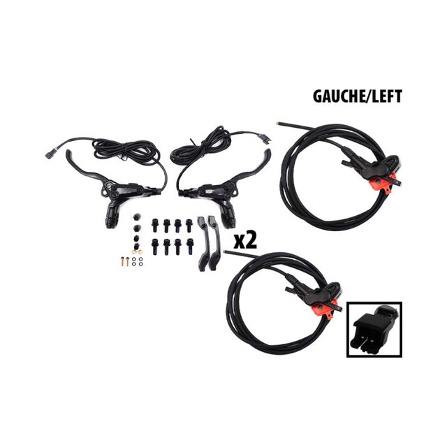 Kit freins hydrauliques 4 pistons FRV connecteur SM (2 etriers AV droite / AR gauche)