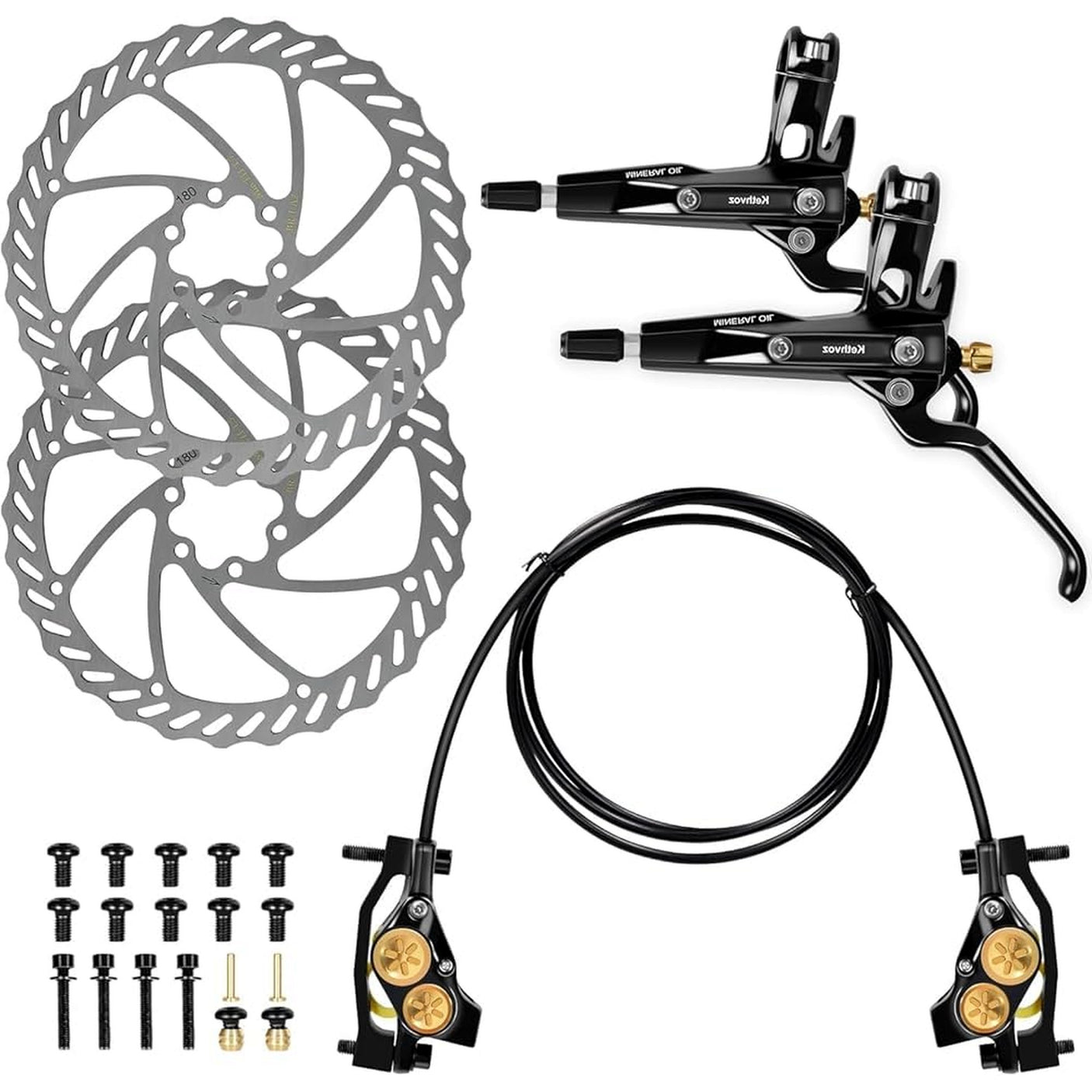 Kit freins hydrauliques 4 pistons FRV connecteur SM (2 etriers AV droite / AR gauche)