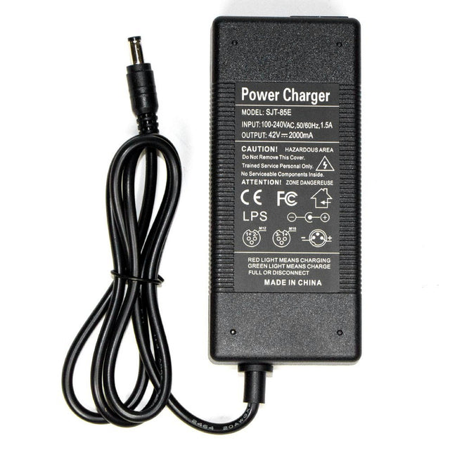 Chargeur 36V vers 42V 2A connecteur DC 5.5x2.5mm pour trottinette Xiaomi et Wispeed