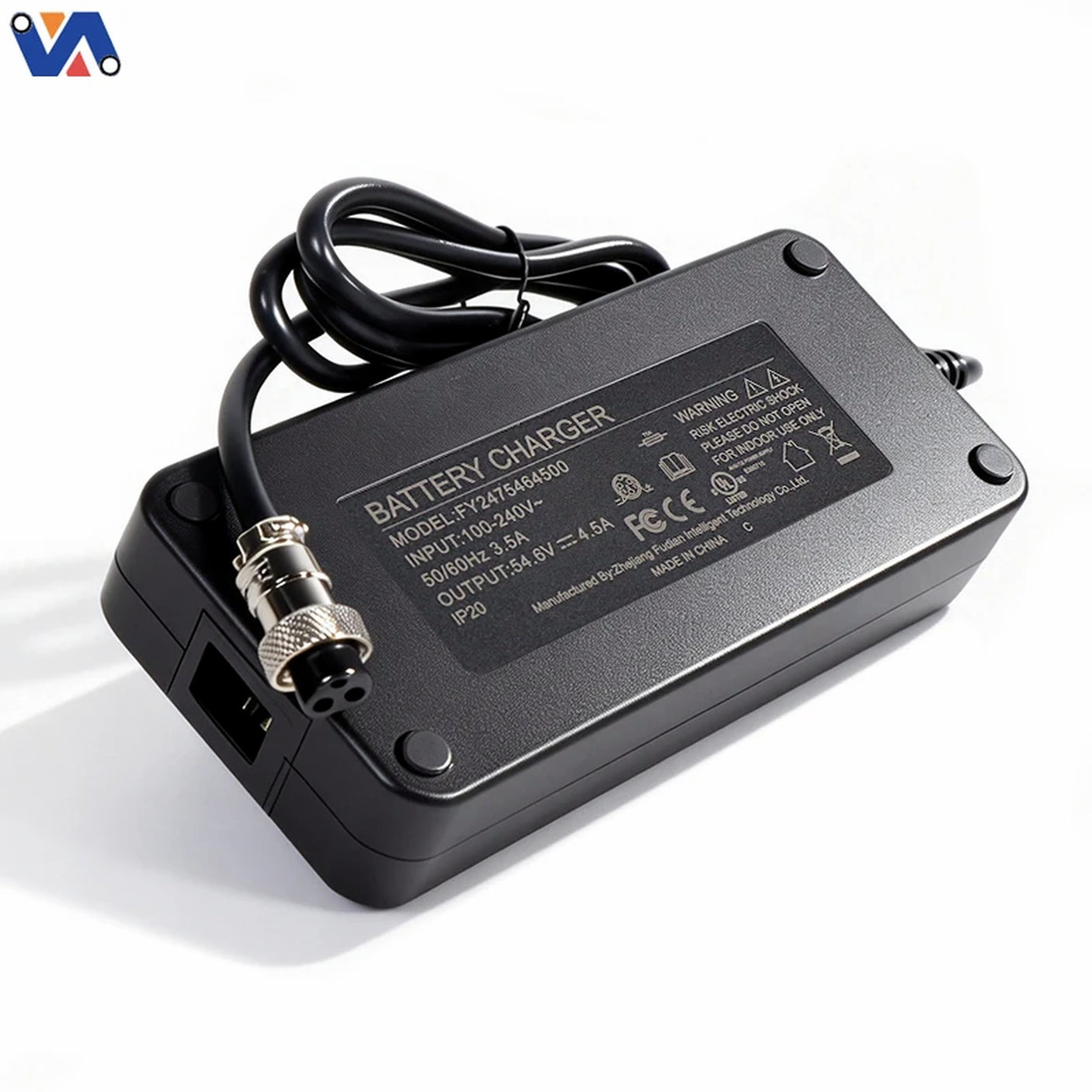 Pack chargeur 48V vers 54,6V 2A connecteur RCA pour batterie de trottinette électrique