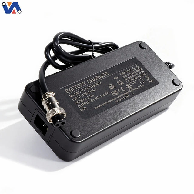 Pack chargeur 48V vers 54,6V 2A connecteur RCA pour batterie de trottinette électrique