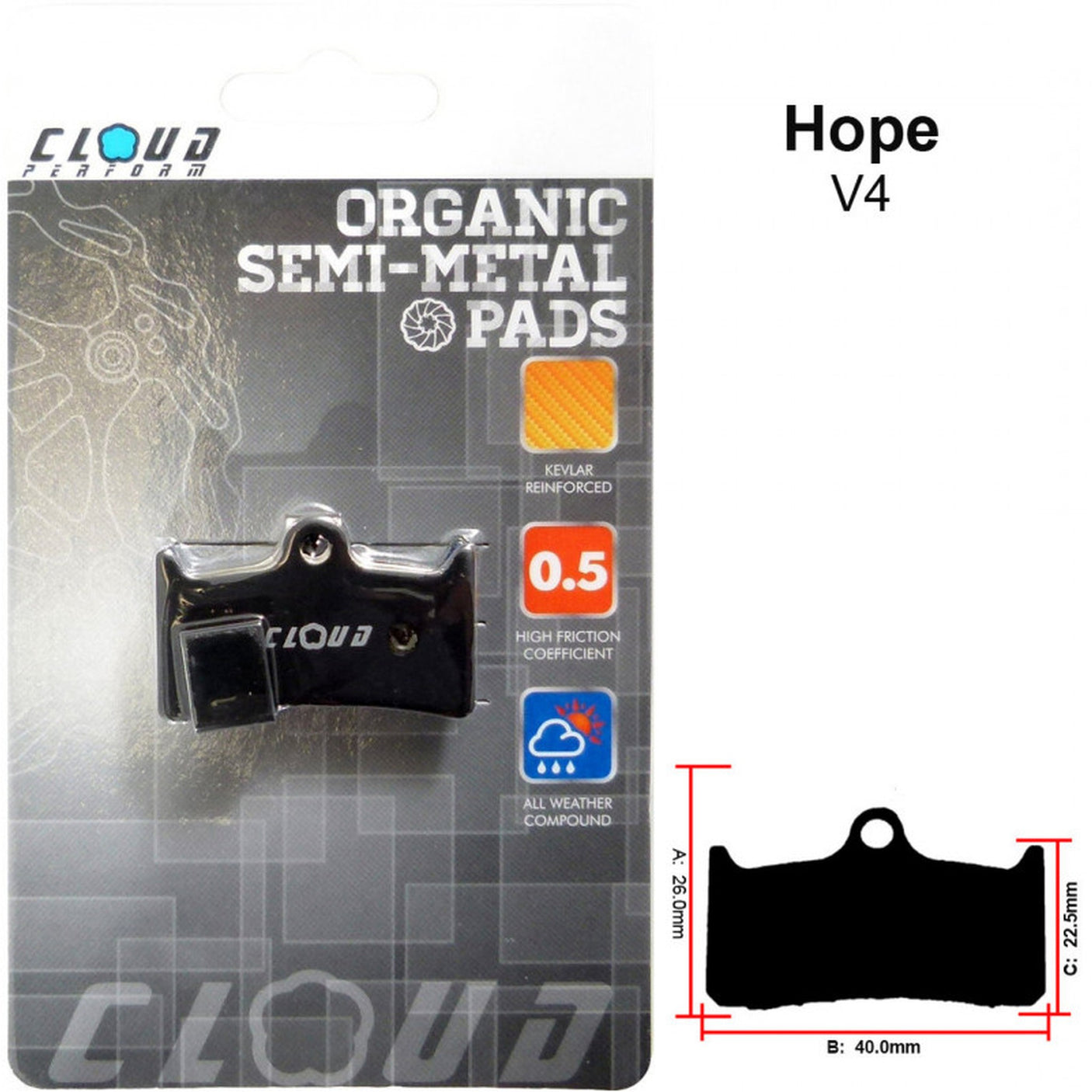 Plaquettes de freins Hope Tech4 V4 Metal Fritté Haute Performance