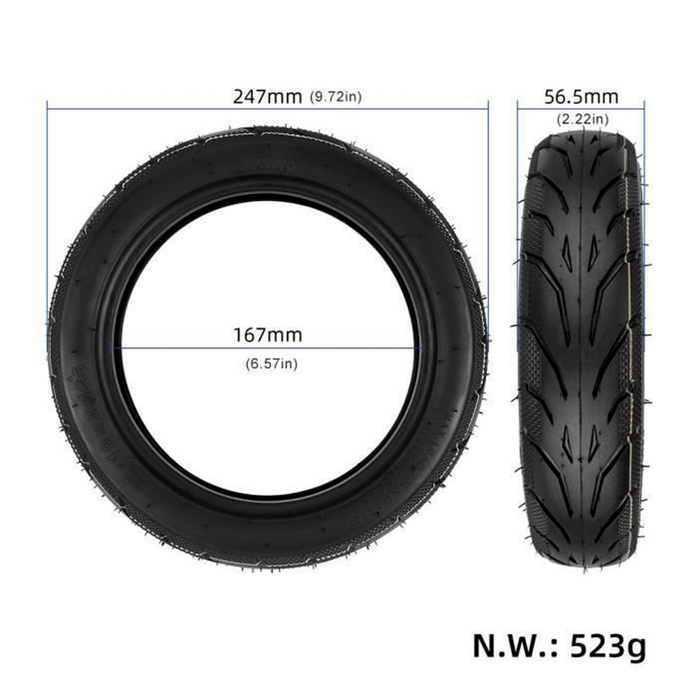 Pneu 10x2.125-6.5 Ninebot F Xiaomi Mi4 Tubeless Gel Anti Crevaison