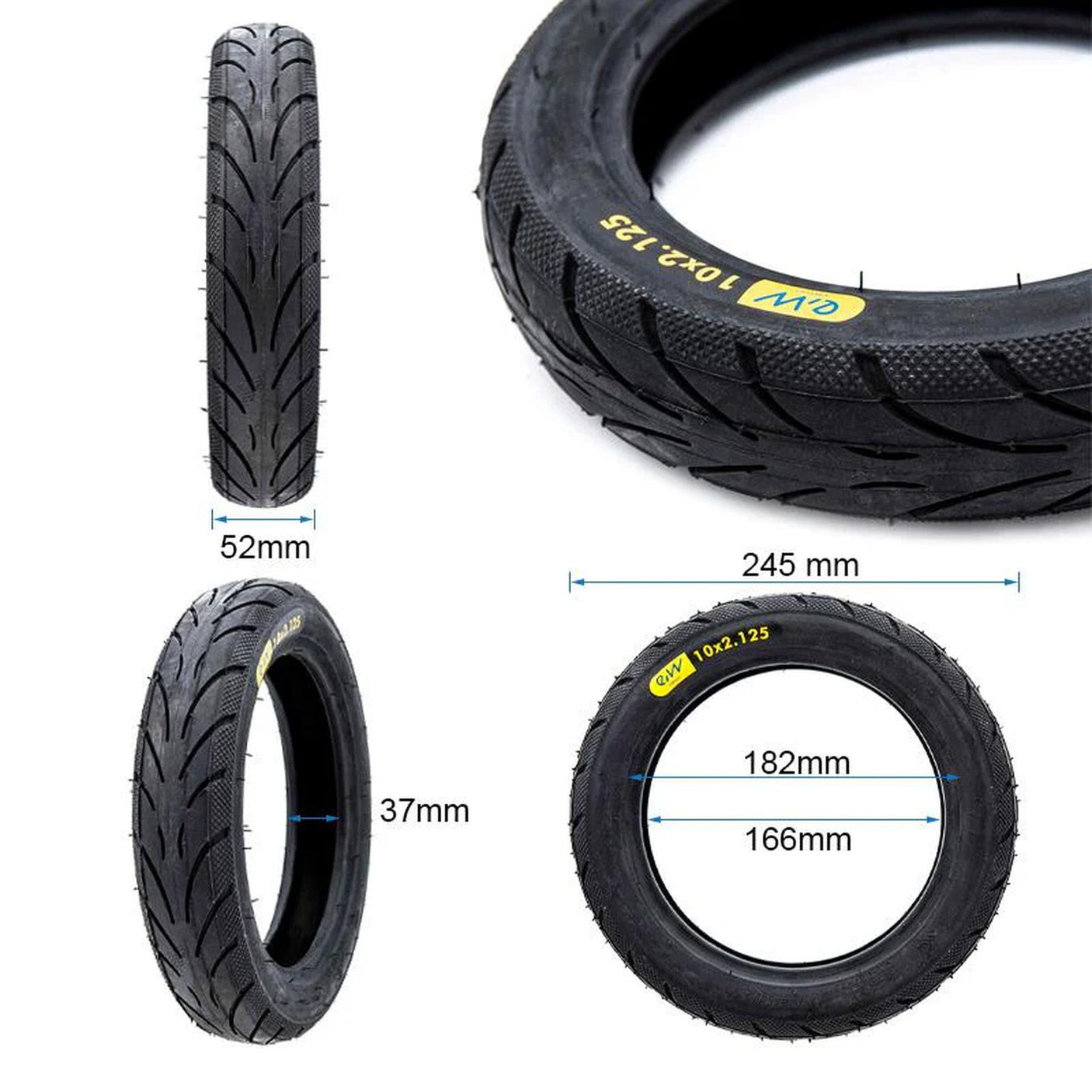 Pneu 10x2.125-6.5 Ninebot F Xiaomi Mi4 Tubeless Gel Anti Crevaison