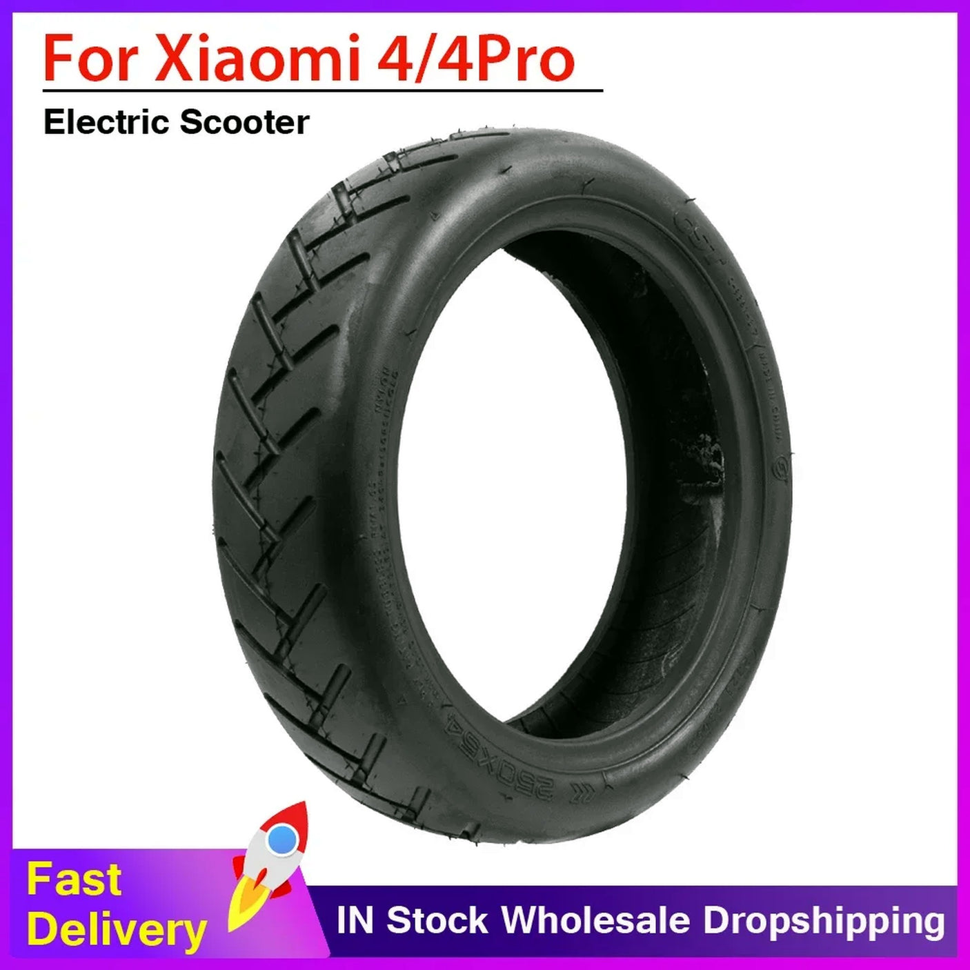 Pneu 250x54 tubeless + gel anti-crevaison Xiaomi Scooter 4