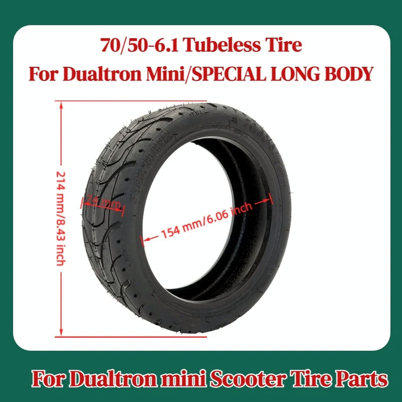 Pneu 70/50-6.1 tubeless Dualtron Mini Pop Togo Aminia (8.5x3)