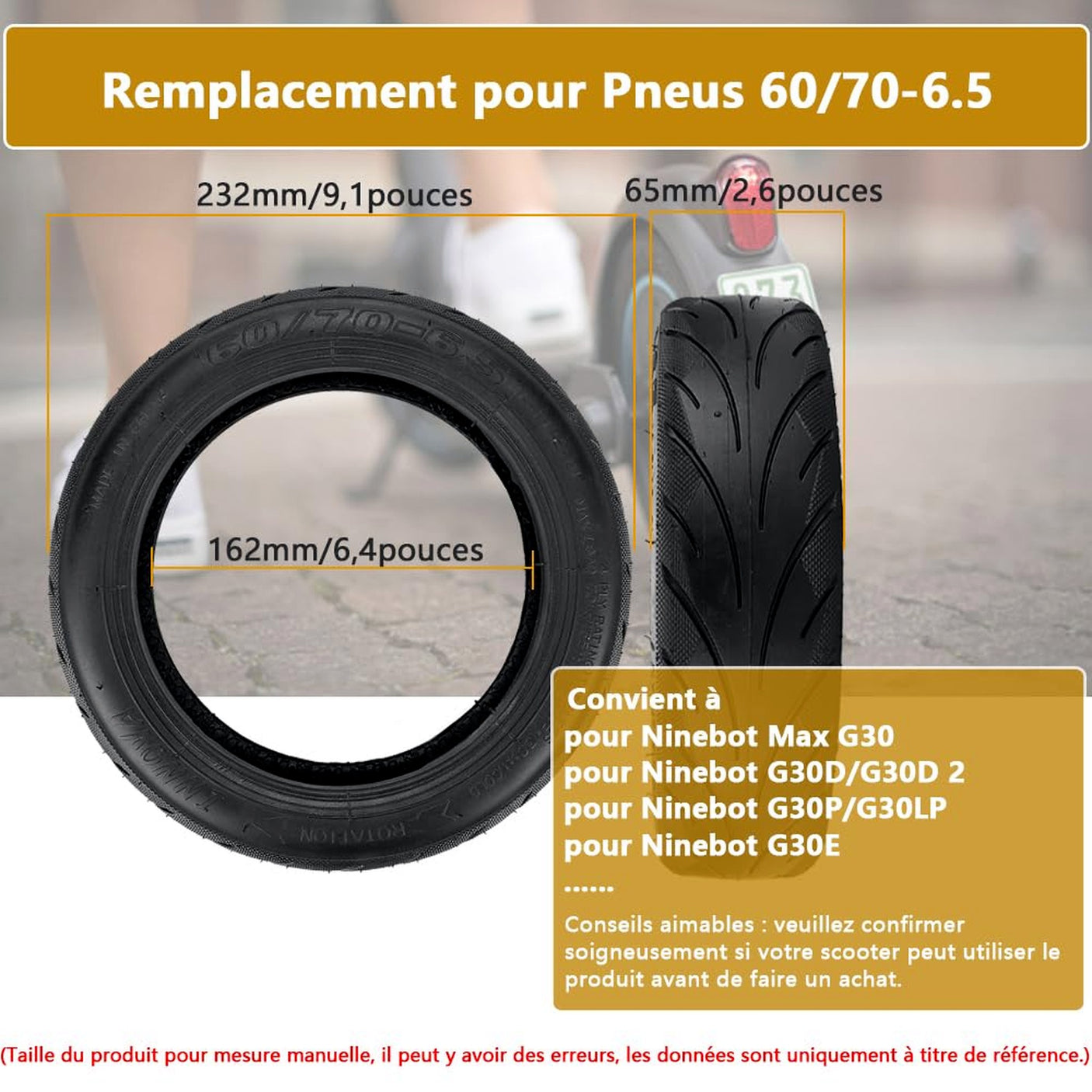 Pneu 70/65-6.5 Gel Anti Crevaison Chaoyang