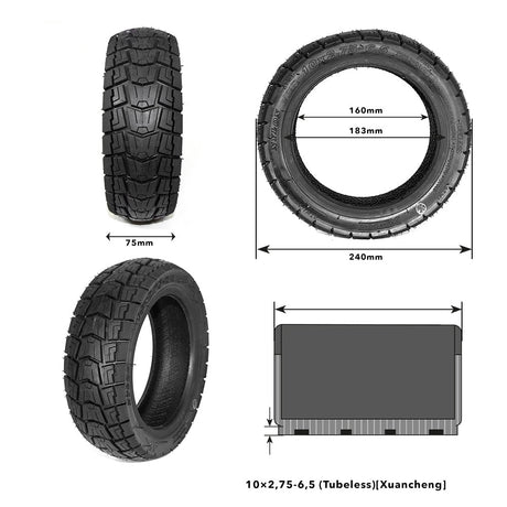 Pneu 10x2.75-6.5 Semi Off-Road Tubeless — Speedway / Urbanglide - vue detaillee