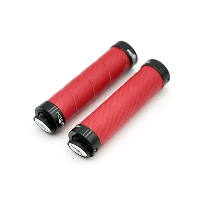 Poignées style carbone bleu/noir/rouge Rouge