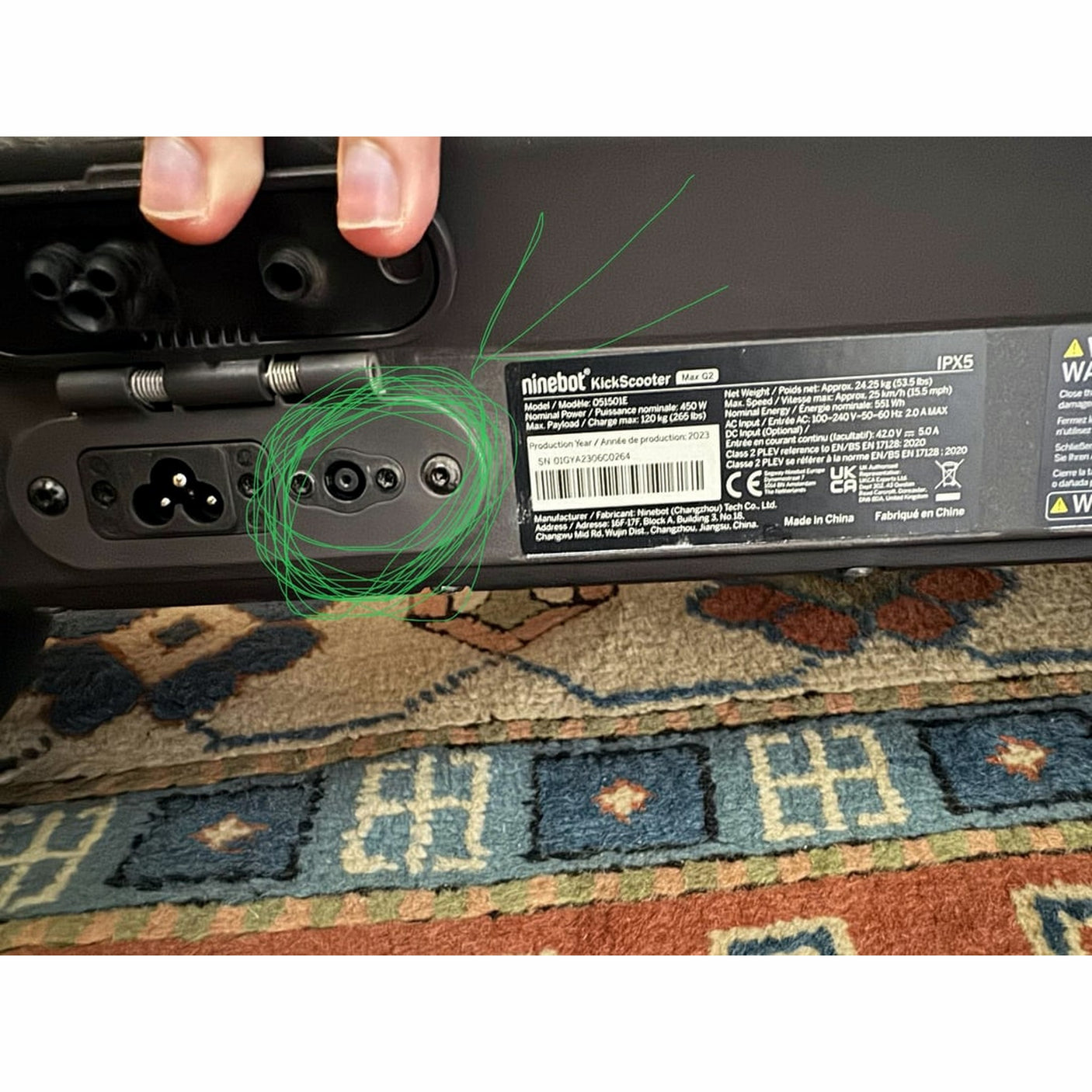 Port de charge Ninebot Max G3