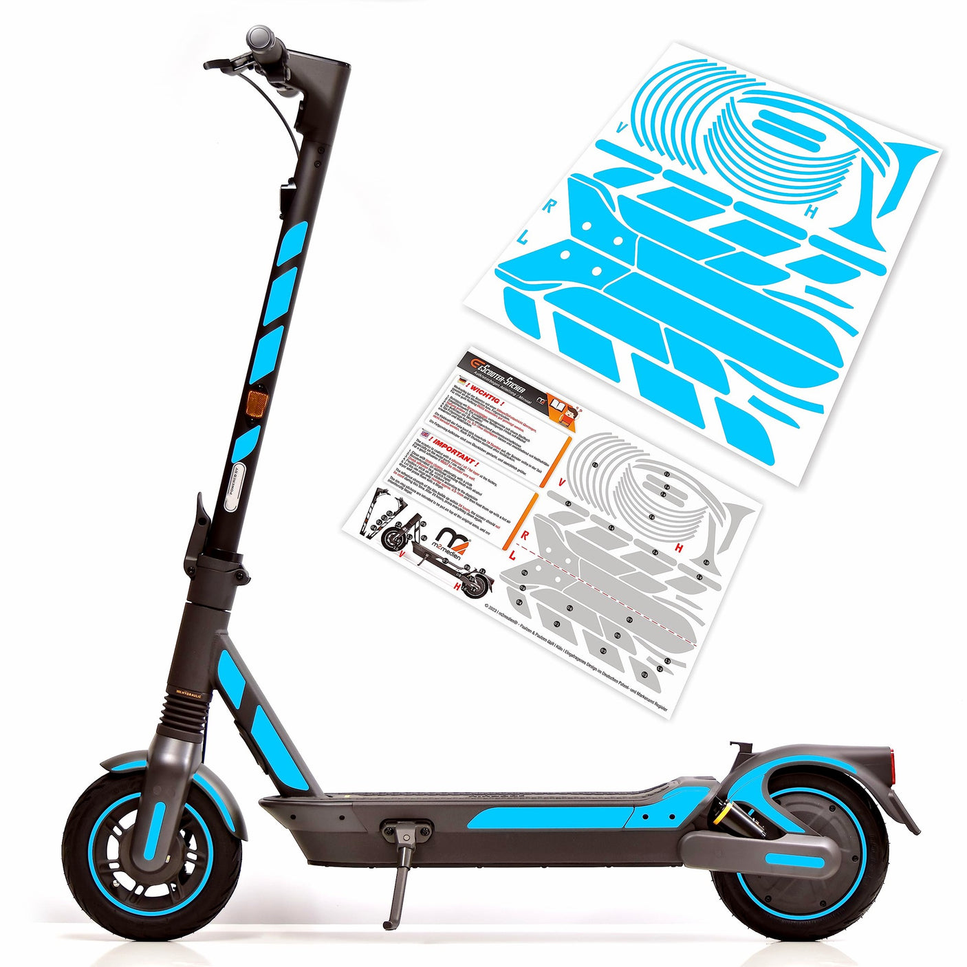 Stickers adhésif cache fourche Ninebot F