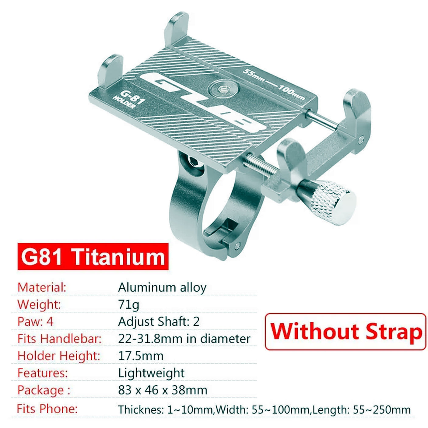 Support téléphone GUB P30 titanium